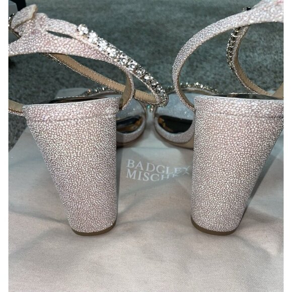 Badgley Mischka Tasmine Tall Evening Sandals Blush Pink Women's size 10 - Picture 5 of 8